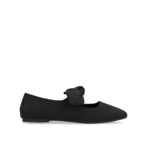 SERALINN BALLET MARY JANE FLATS IN FABRIC - Black Fabric