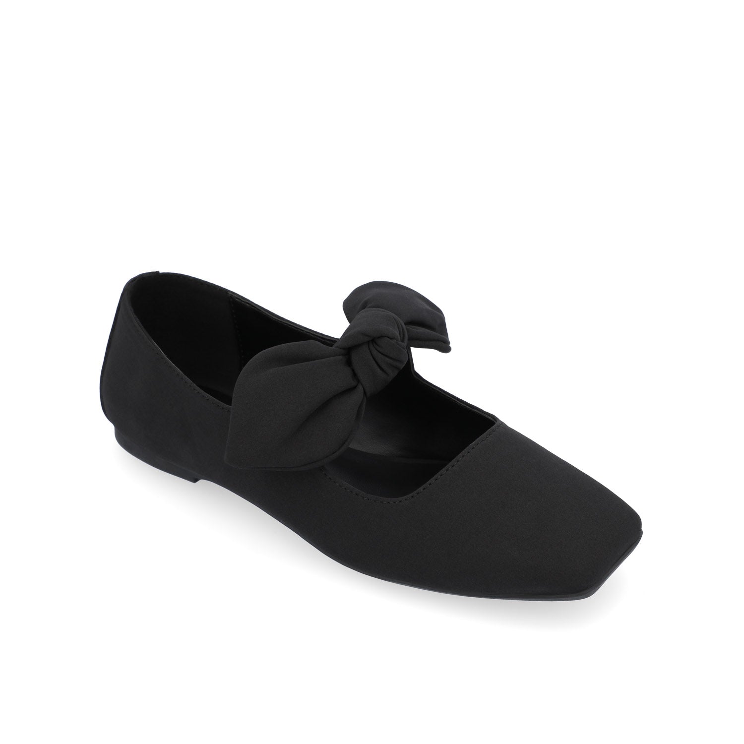 SERALINN BALLET MARY JANE FLATS IN FABRIC - Black Fabric