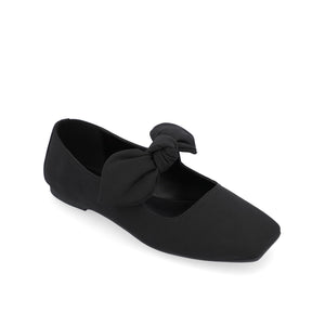 SERALINN BALLET MARY JANE FLATS IN FABRIC - Black Fabric