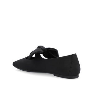 SERALINN BALLET MARY JANE FLATS IN FABRIC - Black Fabric