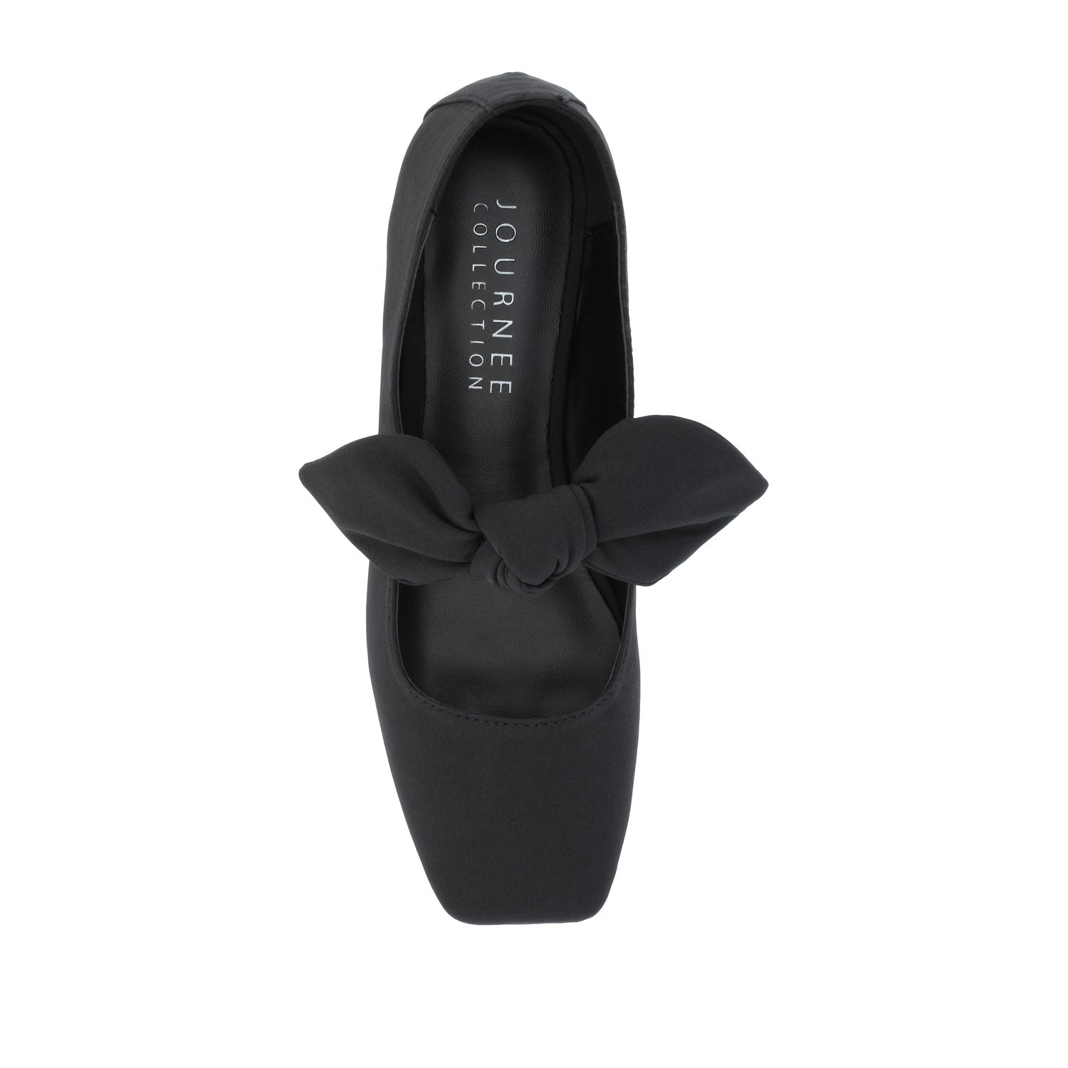 SERALINN BALLET MARY JANE FLATS IN FABRIC - Black Fabric