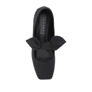 SERALINN BALLET MARY JANE FLATS IN FABRIC - Black Fabric