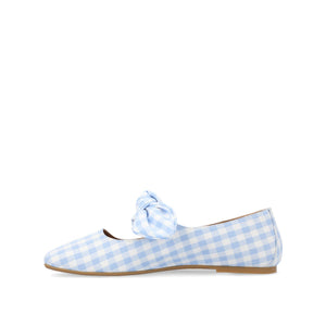 SERALINN BALLET MARY JANE FLATS IN FABRIC - Blue Plaid 2
