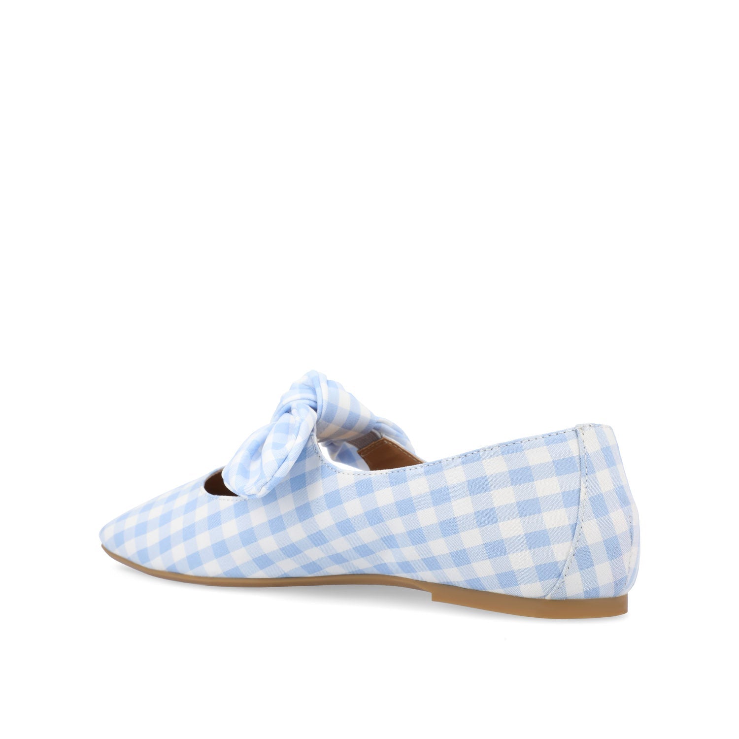 SERALINN BALLET MARY JANE FLATS IN FABRIC - Blue Plaid 2