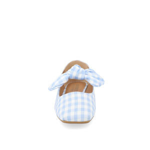 SERALINN BALLET MARY JANE FLATS IN FABRIC - Blue Plaid 2