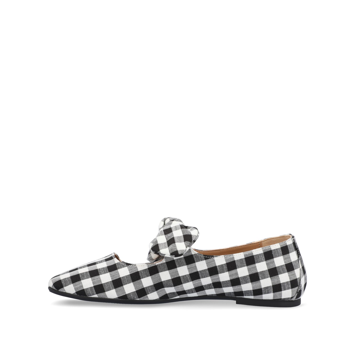SERALINN BALLET MARY JANE FLATS IN FABRIC - Black Plaid 2