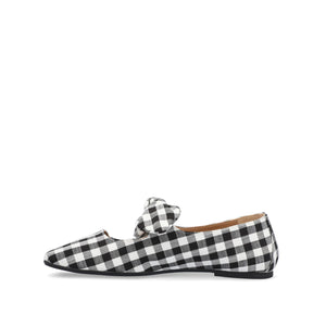 SERALINN BALLET MARY JANE FLATS IN FABRIC - Black Plaid 2