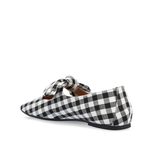 SERALINN BALLET MARY JANE FLATS IN FABRIC - Black Plaid 2