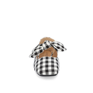 SERALINN BALLET MARY JANE FLATS IN FABRIC - Black Plaid 2