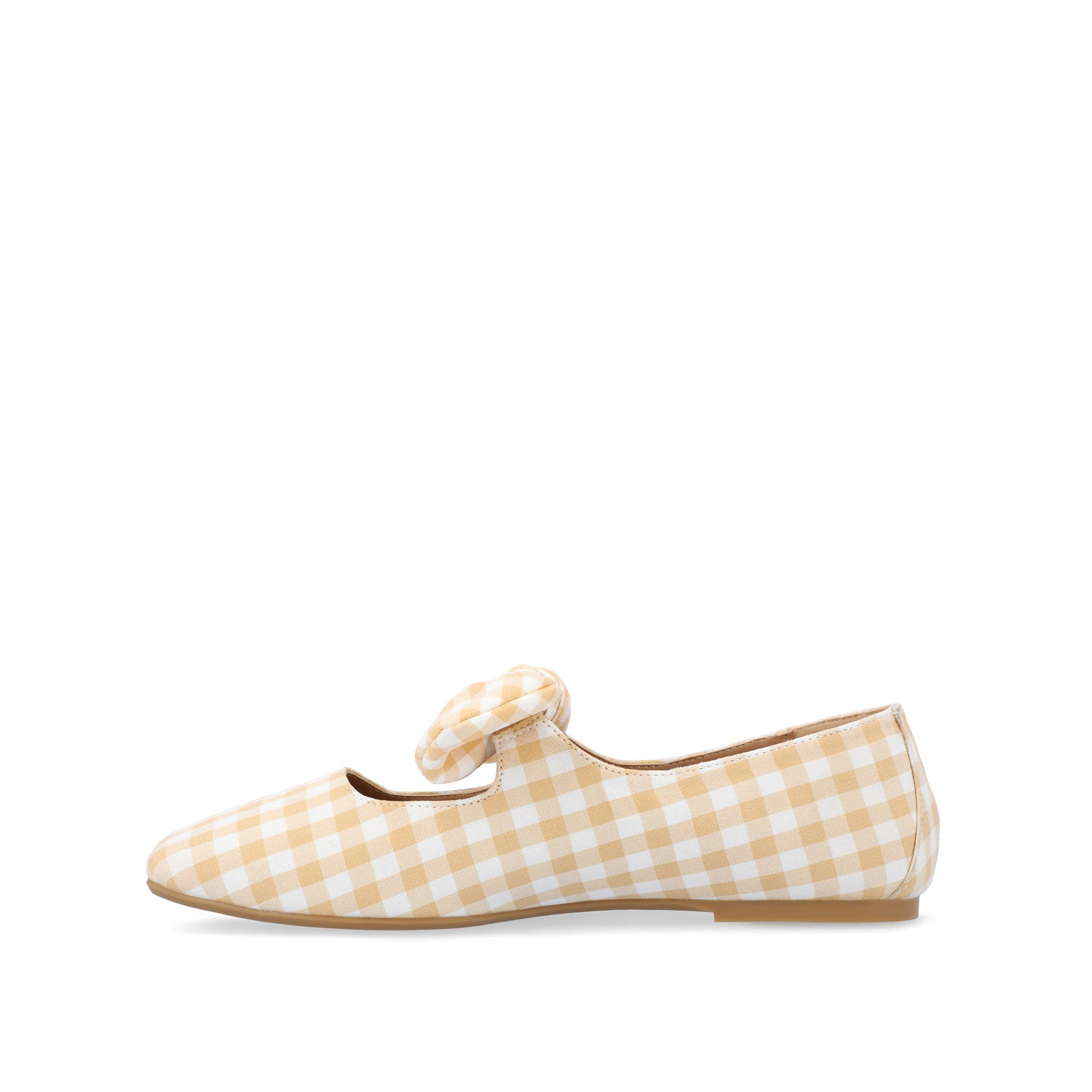 SERALINN BALLET MARY JANE FLATS IN FABRIC - Tan Plaid 2