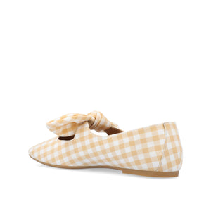 SERALINN BALLET MARY JANE FLATS IN FABRIC - Tan Plaid 2