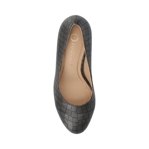 SERAPHINA BLOCK HEEL PUMPS - Croco Charcoal