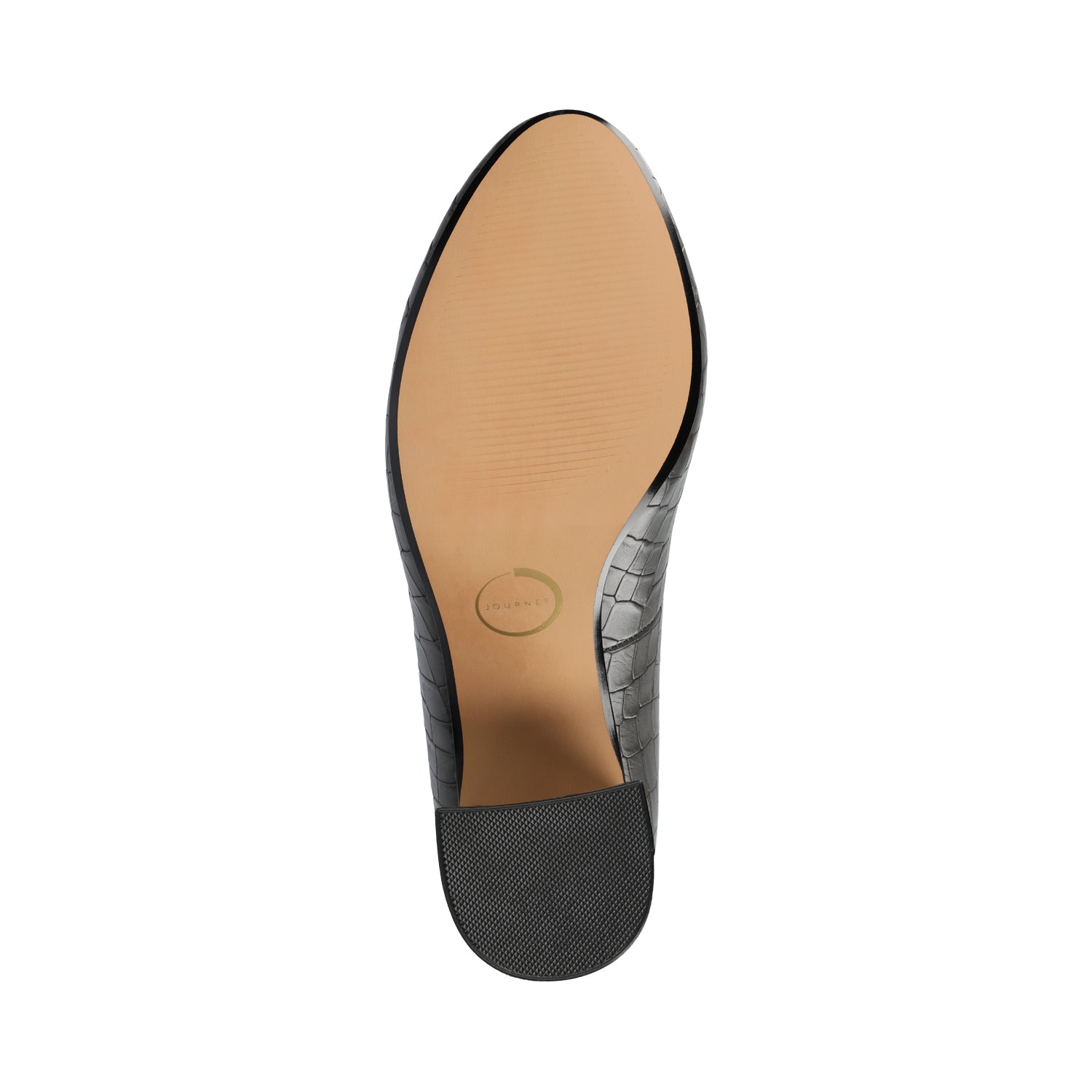 SERAPHINA BLOCK HEEL PUMPS - Croco Charcoal