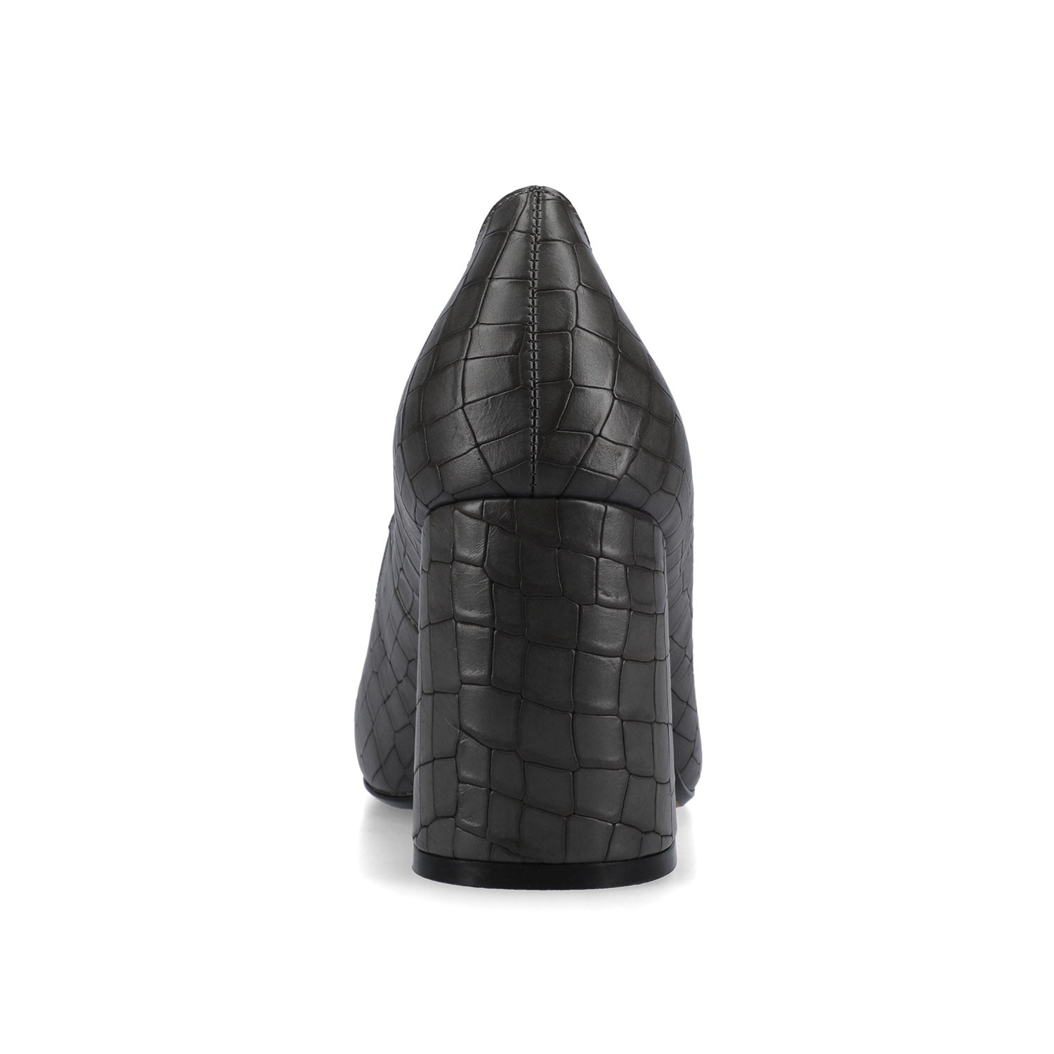 SERAPHINA BLOCK HEEL PUMPS - Croco Charcoal