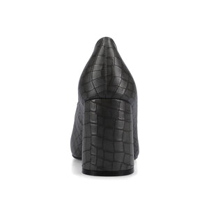 SERAPHINA BLOCK HEEL PUMPS - Croco Charcoal