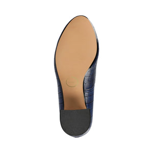 SERAPHINA BLOCK HEEL PUMPS - Croco Blue