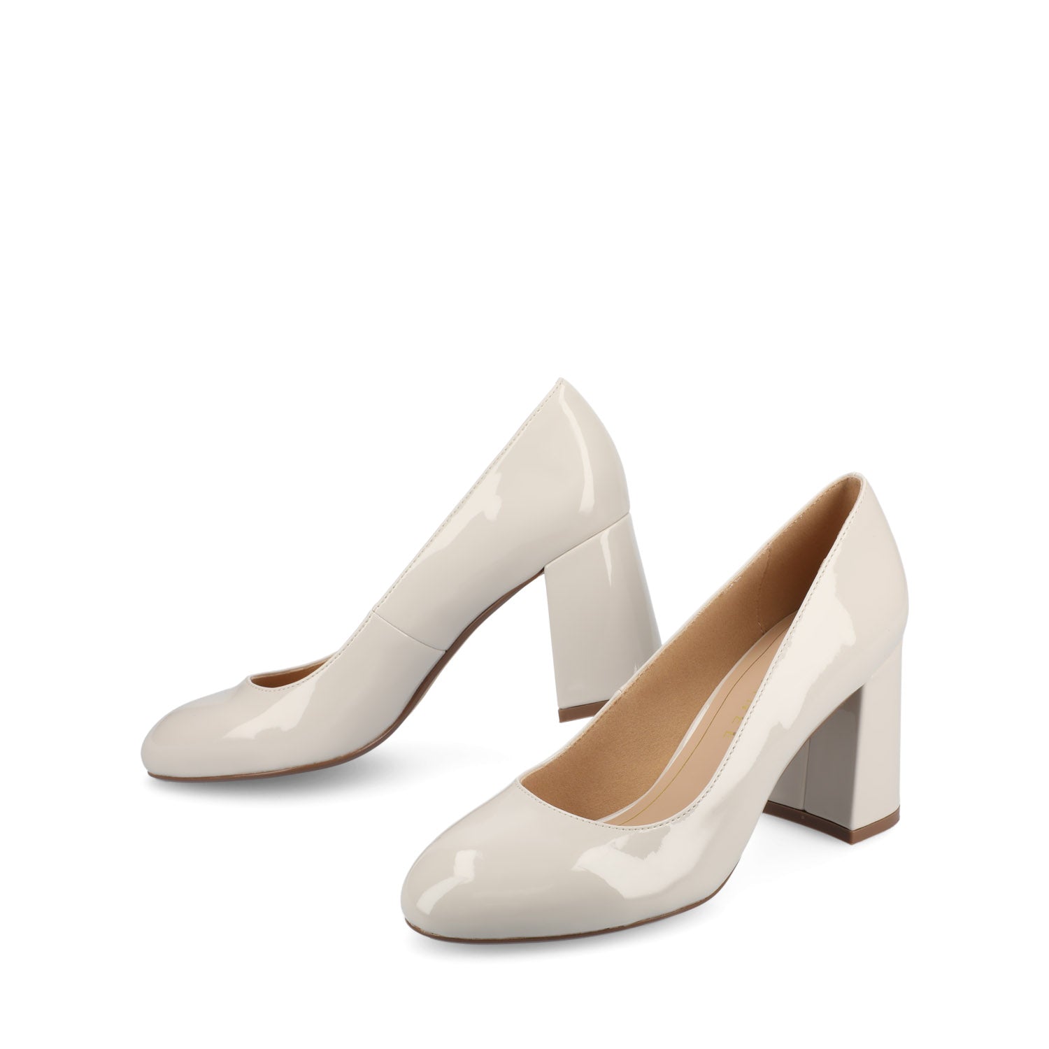 SERAPHINA BLOCK PUMP HEELS - Bone Patent