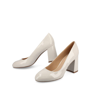 SERAPHINA BLOCK PUMP HEELS - Bone Patent