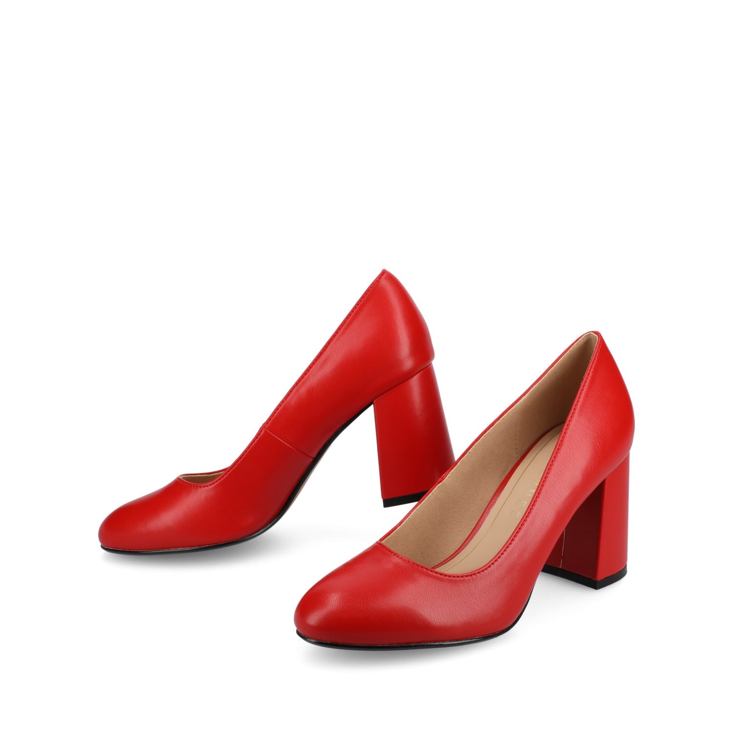 SERAPHINA BLOCK PUMP HEELS - Red PU