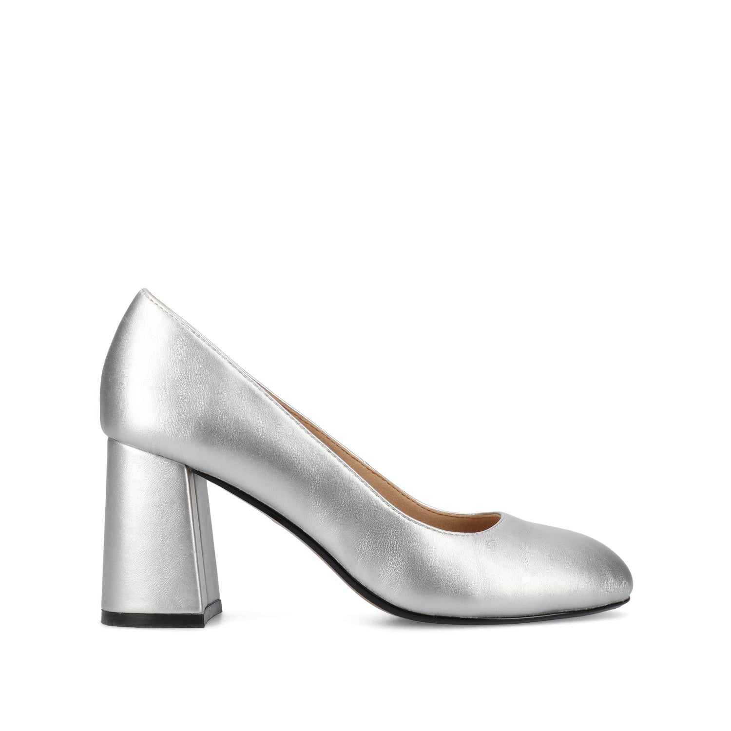 SERAPHINA BLOCK PUMP HEELS - Silver PU