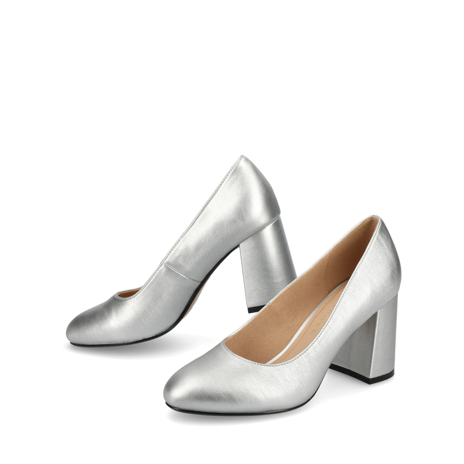 SERAPHINA BLOCK PUMP HEELS - Silver PU