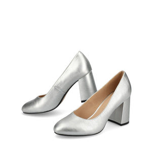 SERAPHINA BLOCK PUMP HEELS - Silver PU