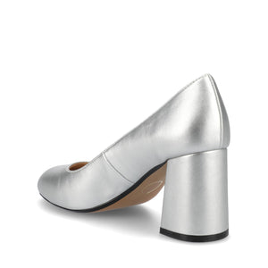 SERAPHINA BLOCK PUMP HEELS - Silver PU