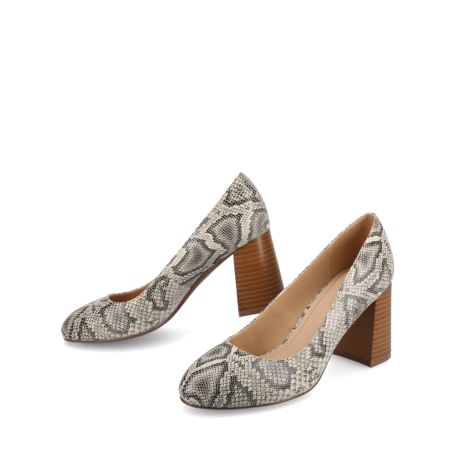 SERAPHINA BLOCK PUMP HEELS - Snake