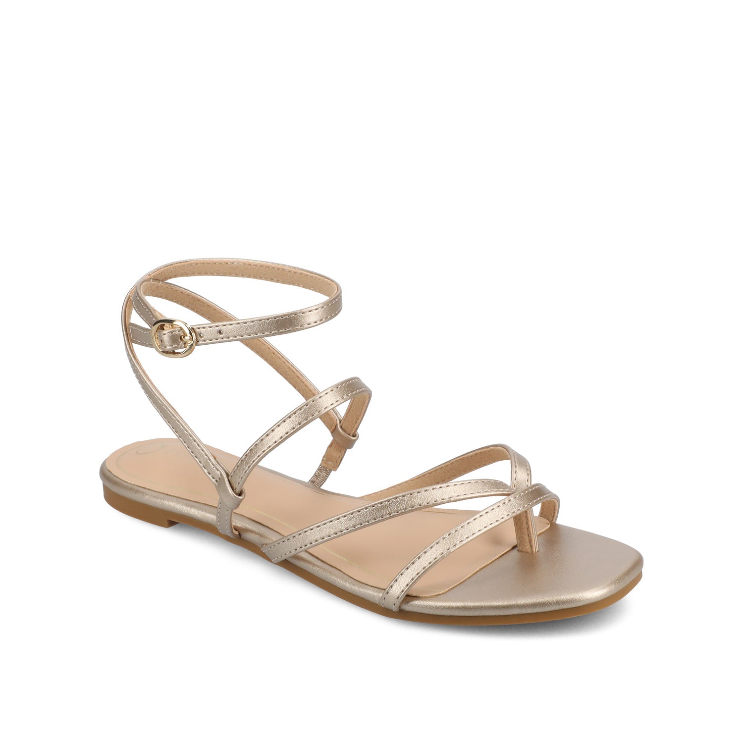 SERISSA CRISSCROSS SANDAL IN VEGAN LEATHER - Champagne