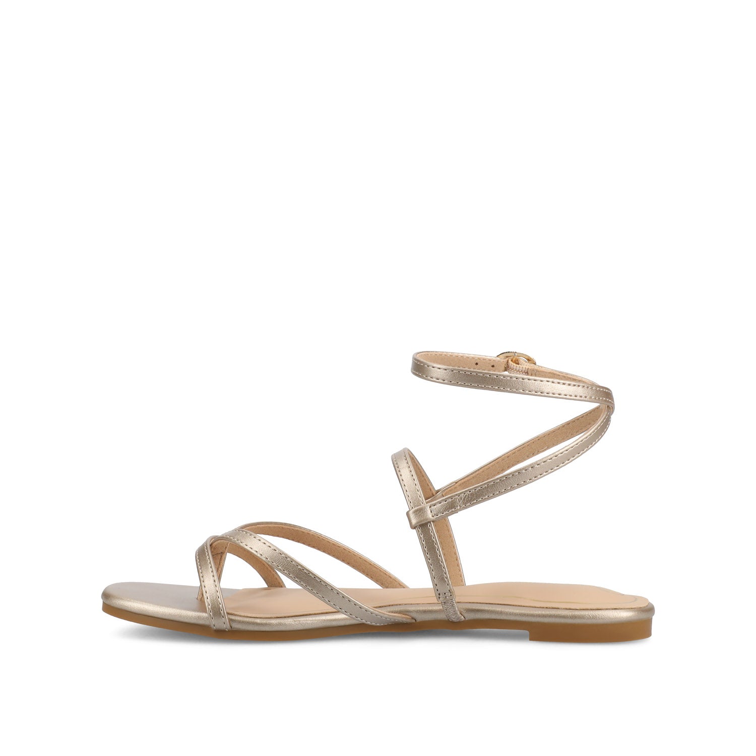 SERISSA CRISSCROSS SANDAL IN VEGAN LEATHER - Champagne