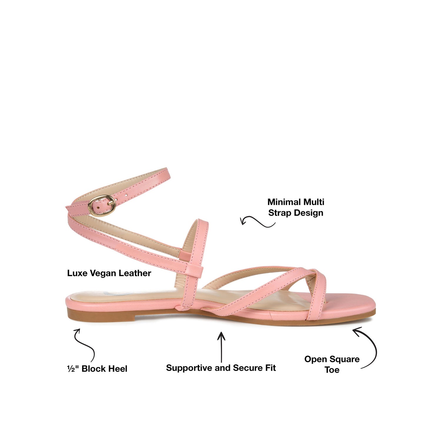 SERISSA CRISSCROSS SANDAL IN VEGAN LEATHER - Pink