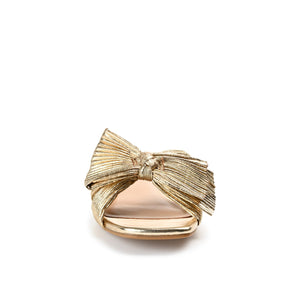 SERLINA PLEATED SLIDE SANDALS IN FOIL - Gold PU 2