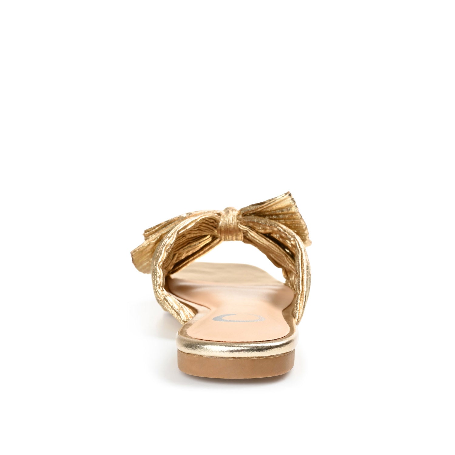 SERLINA PLEATED SLIDE SANDALS IN WIDE - Gold PU 2