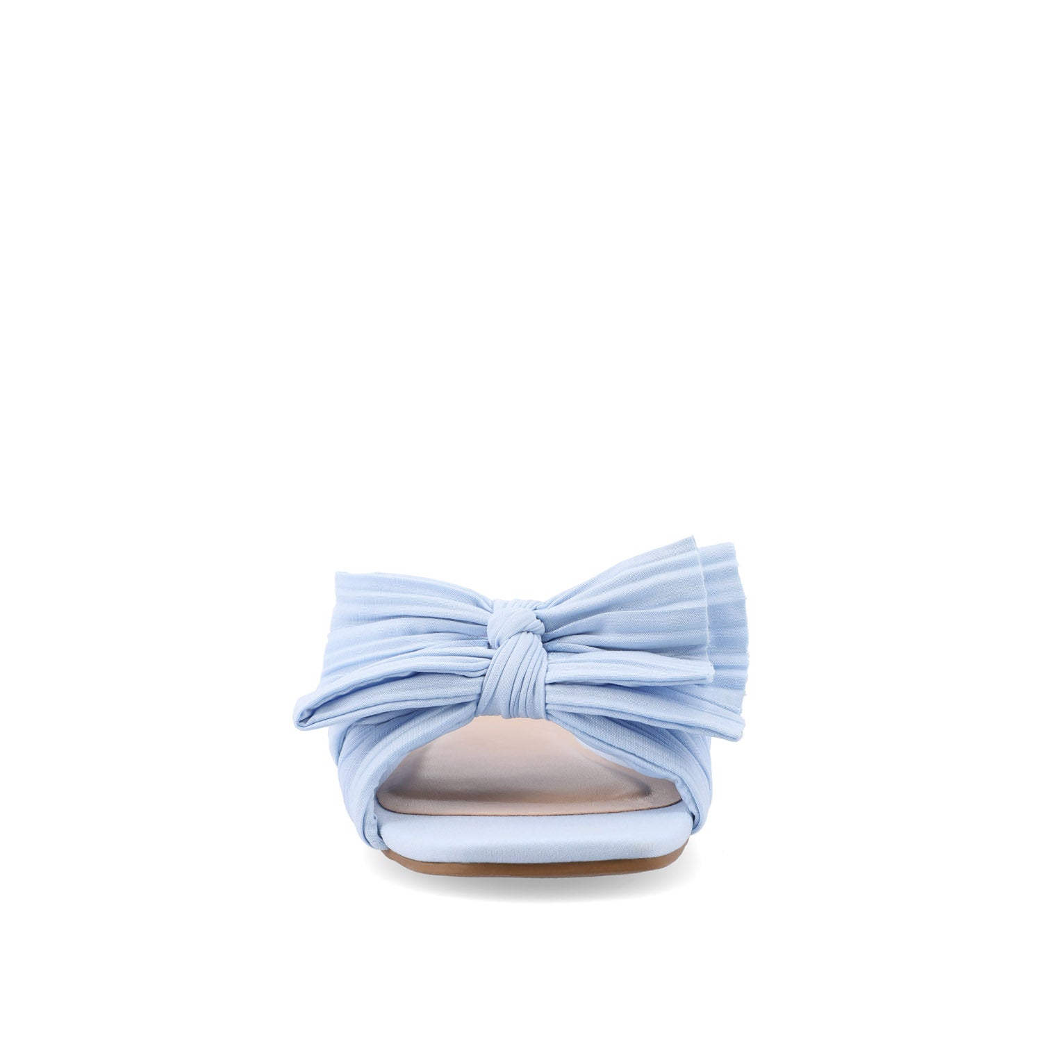 SERLINA PLEATED SLIDE SANDALS IN WIDE - Light Blue