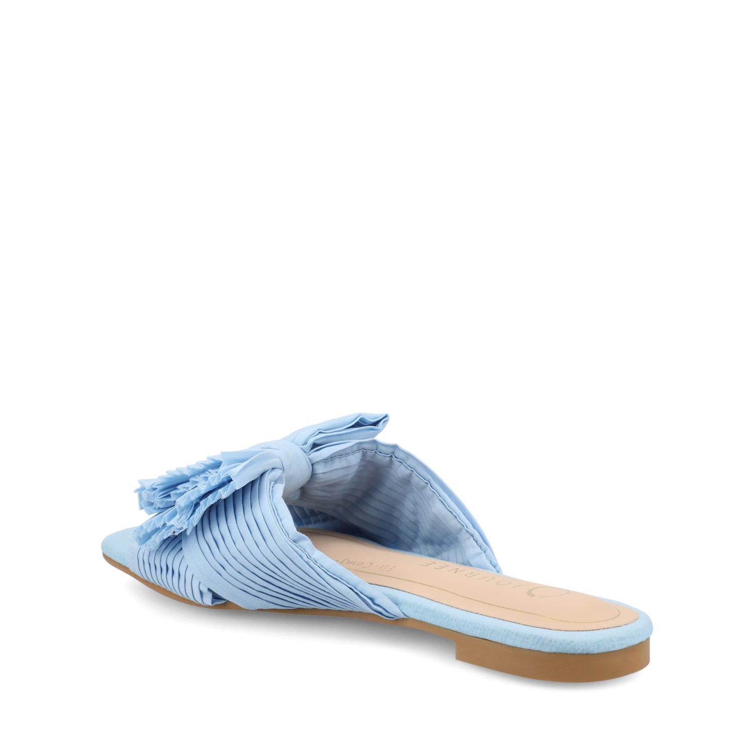 SERLINA PLEATED SLIDE SANDALS IN WIDE - Light Blue