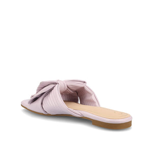 SERLINA PLEATED SLIDE SANDALS IN FOIL - Lilac