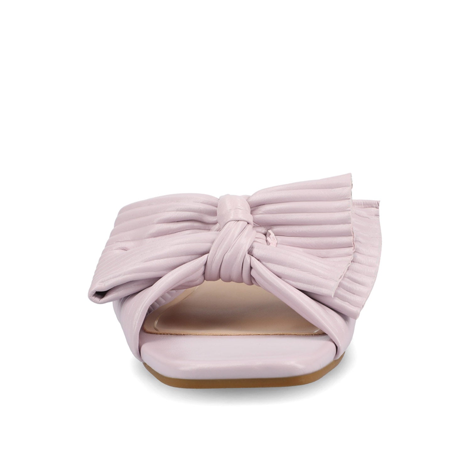 SERLINA PLEATED SLIDE SANDALS IN FOIL - Lilac
