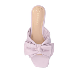 SERLINA PLEATED SLIDE SANDALS IN FOIL