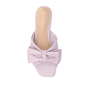 SERLINA PLEATED SLIDE SANDALS IN FOIL - Lilac