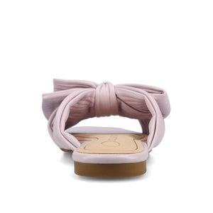 SERLINA PLEATED SLIDE SANDALS IN FOIL - Lilac