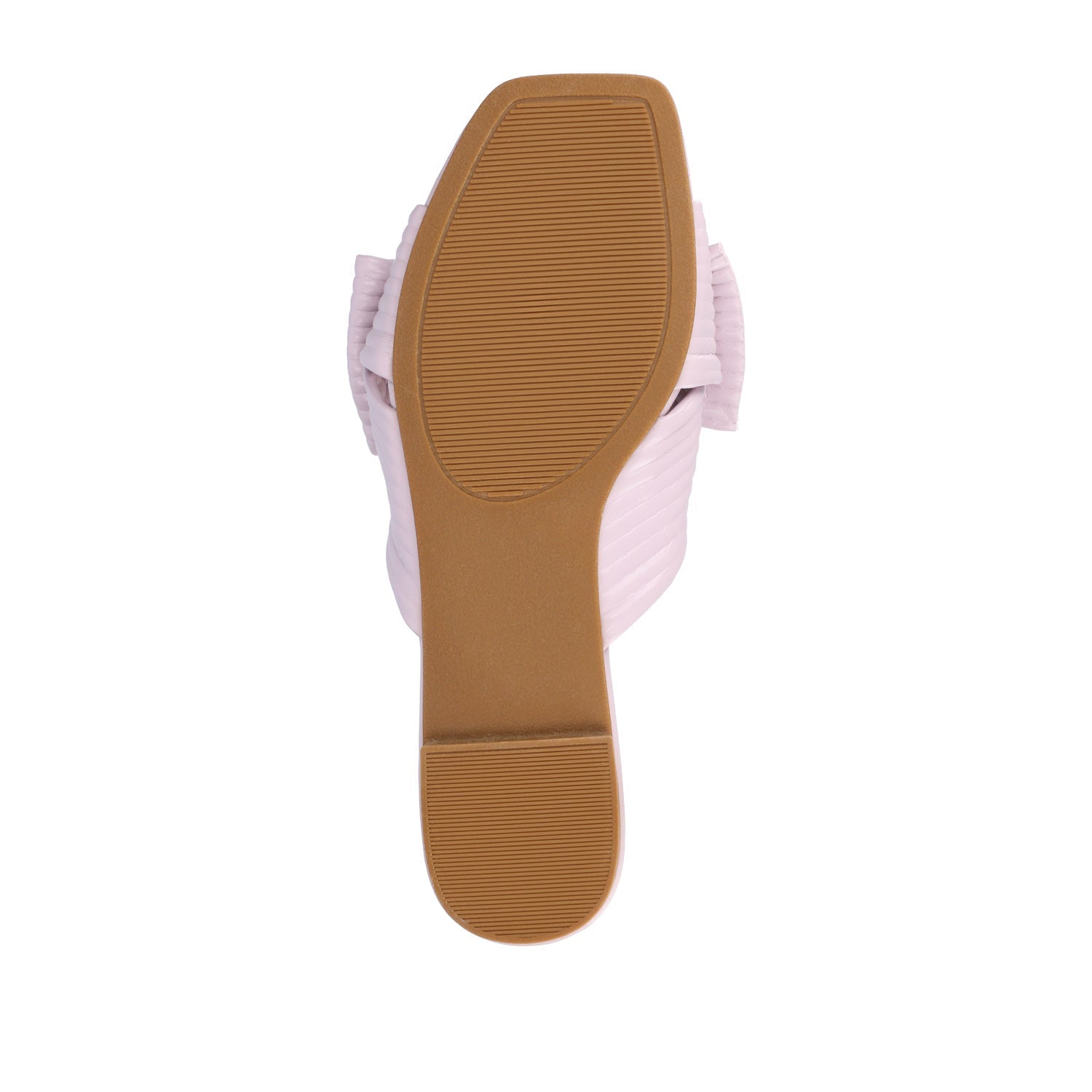 SERLINA PLEATED SLIDE SANDALS IN FOIL - Lilac