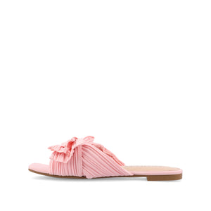 SERLINA PLEATED SLIDE SANDALS IN WIDE - Pink
