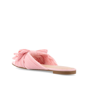 SERLINA PLEATED SLIDE SANDALS IN WIDE - Pink