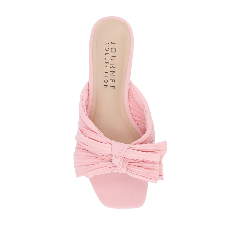 SERLINA PLEATED SLIDE SANDALS IN FOIL