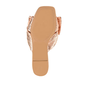 SERLINA PLEATED SLIDE SANDALS IN WIDE - Rose Gold PU