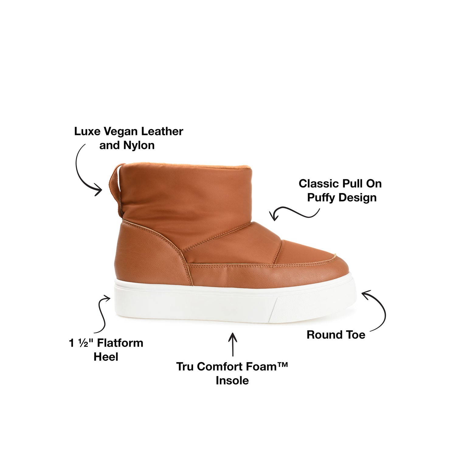 SETHIE PUFFY SNOW BOOTS - Rust