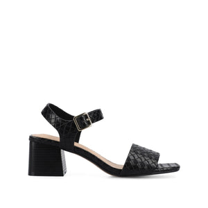 SHAINA OPEN TOE HEELS - Black Woven