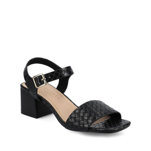 SHAINA OPEN TOE HEELS - Black Woven