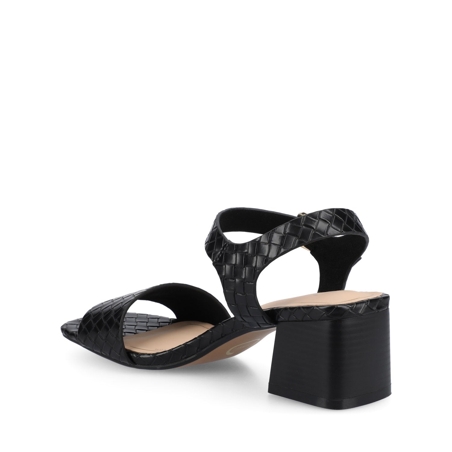 SHAINA OPEN TOE HEELS - Black Woven