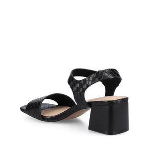 SHAINA OPEN TOE HEELS - Black Woven